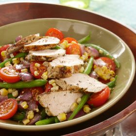 Family Meal: Turkey, Green Bean, Corn and Tomato Salad