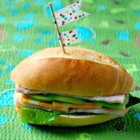 Mini Turkey Sandwiches with Cheddar and Green Apples