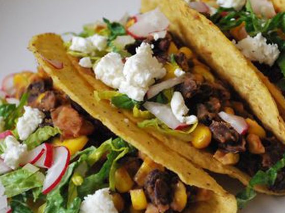 Black Bean, Corn and Goat Cheese Tacos