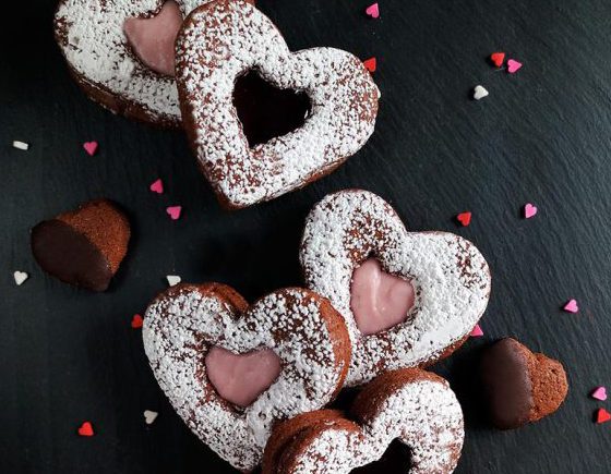 Vegan Chocolate Cinnamon Heart Cookies