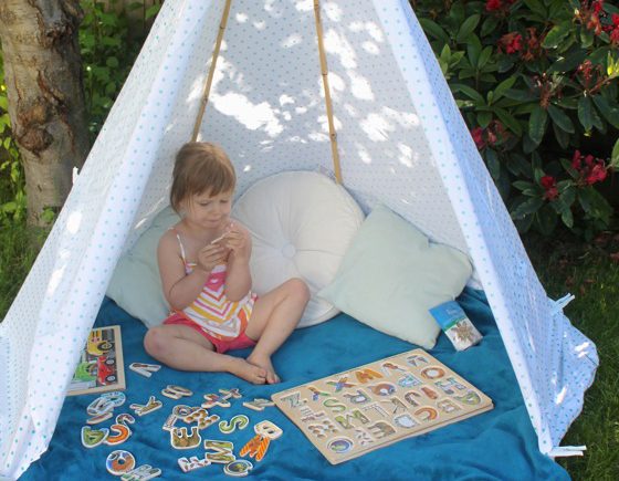 Super Simple 5 Minute Backyard Teepee