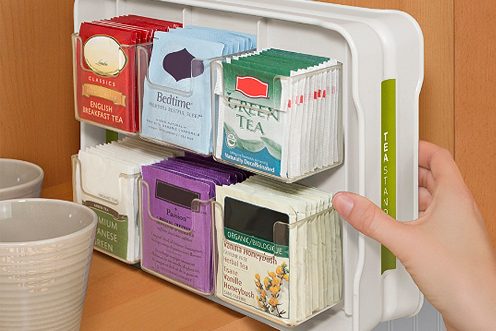 Tea Bag Organizer YouCopia 06121-31-WHT TeaStand 100 White Tea Bag Organizer YouCopia 06121-31-WHT TeaStand 100 White