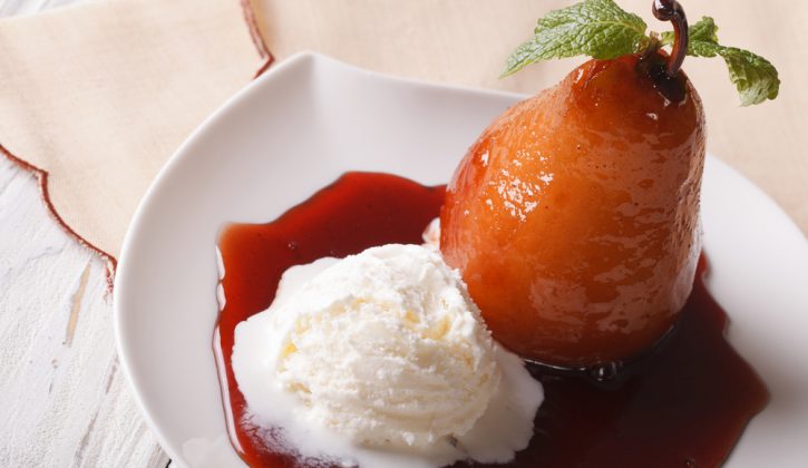 Vanilla and Cinnamon Poached Pear