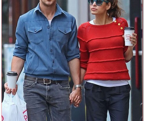 Ryan Gosling And Eva Mendes Holding Hands After Lunch