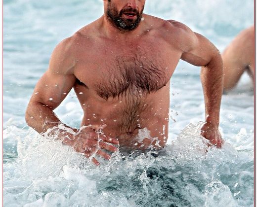 Hugh Jackman Out For An Early Morning Swim