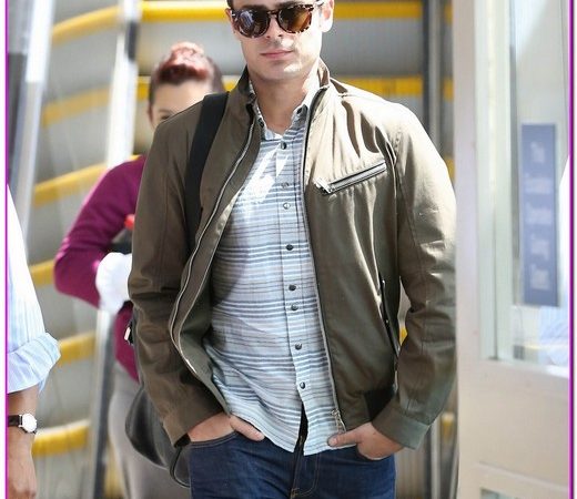 Zac Efron Arriving On A Flight At LAX