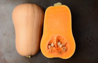 whole butternut squash, one cut butternut squash