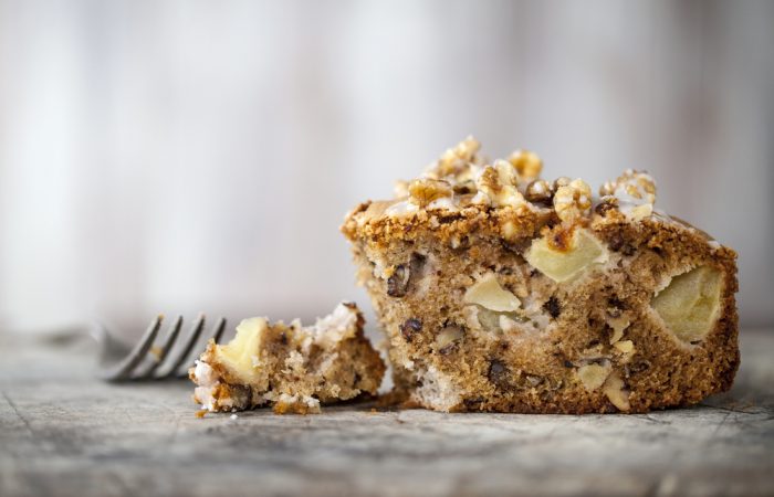 Slice of spiced apple and walnut crumb cake - SavvyMom