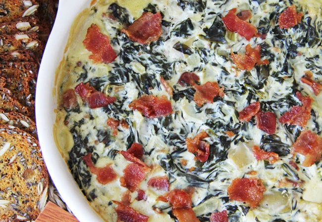 Baked-Goat-Cheese-Bacon-Spinach-Dip-aA-Pretty-Life