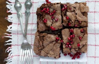 Chocolate Brownies with Pomegranate Seeds