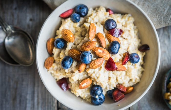 Brown Sugar Oatmeal with almonds and berries