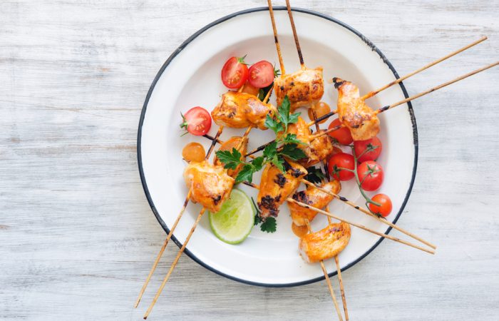 chicken and vegetable kebabs