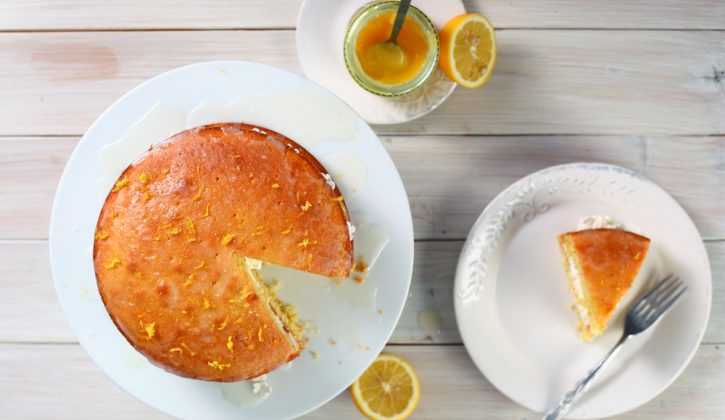 Double Layer Lemon Sponge cake with whipped cream