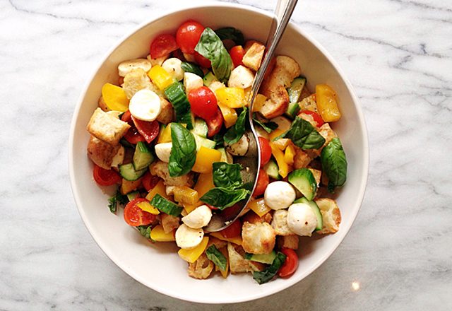 Rustic panzanella salad recipe, side dish
