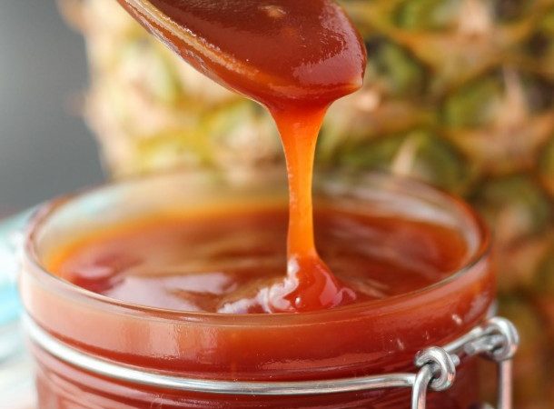 Pineapple-Brown-Sugar-Barbecue-Sauce-www.thereciperebel.com-2-610x915