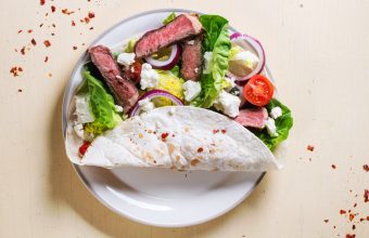 Grilled Steak and Feta Wrap, Easy weeknight dinner recipe