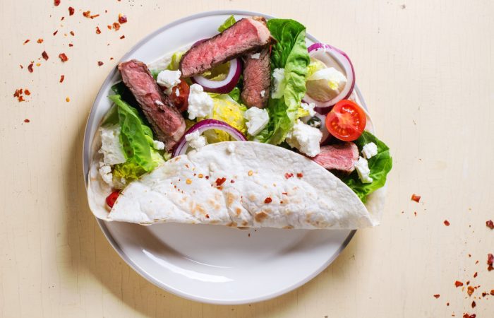 Grilled Steak and Feta Wrap, Easy weeknight dinner recipe
