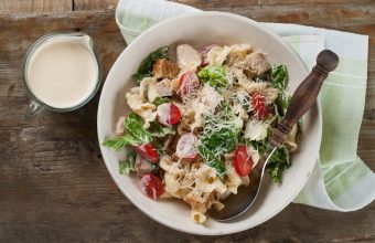 Bowl of Chicken Caesar Pasta Salad