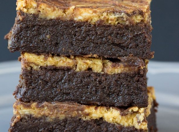Flourless-Pumpkin-Cheesecake-Brownies-www.thereciperebel.com-5-of-7-610x915