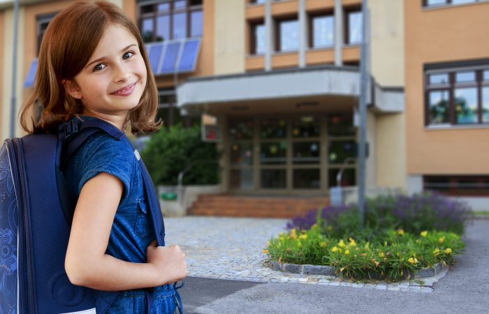 Back to school - portrait of  lovely schoolgirl