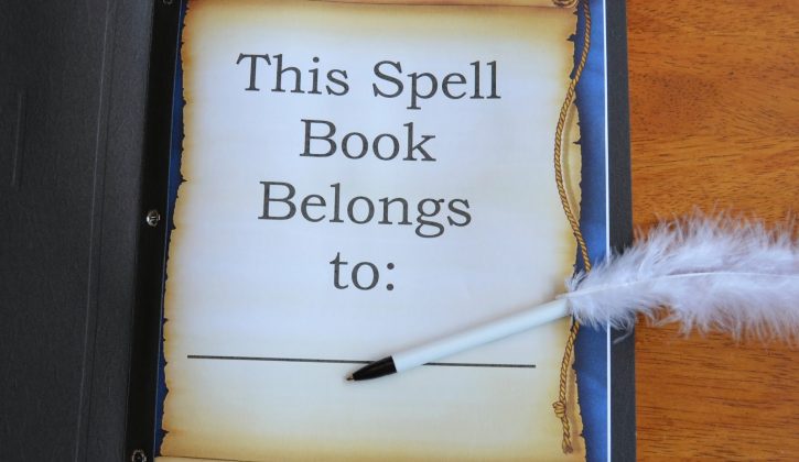 Harry Potter Spell Guides and Quills with no cost printables picture regarding Harry Potter Spell Book Printable called Harry Potter Spell Guides and Quills with cost-free printables