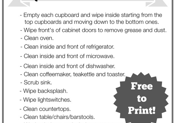 kitchen cleaning checklist free printable savvymom kitchen cleaning checklist