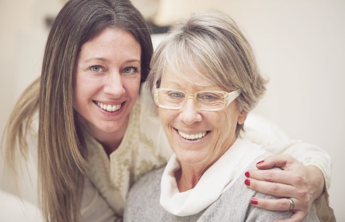 Happy senior mother and daughter portrait