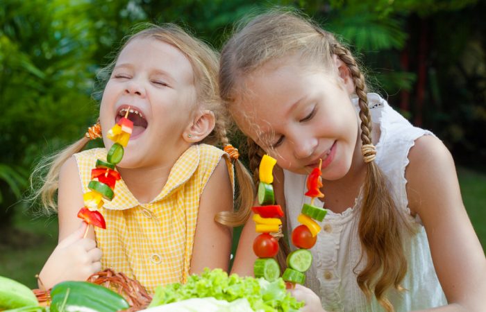Kids Enjoying Party Vegetables