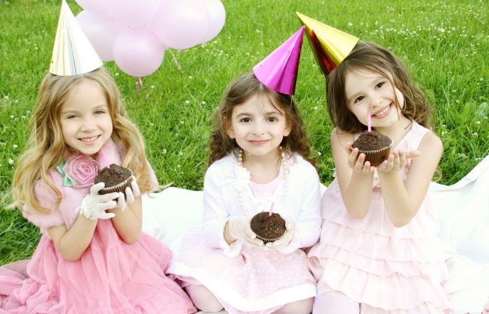Girls Birthday Cupcakes Outside