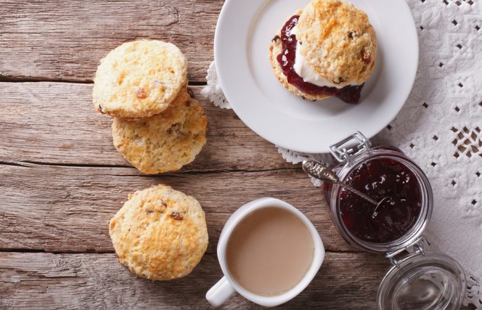 Scones with Cream, Jam and Coffee