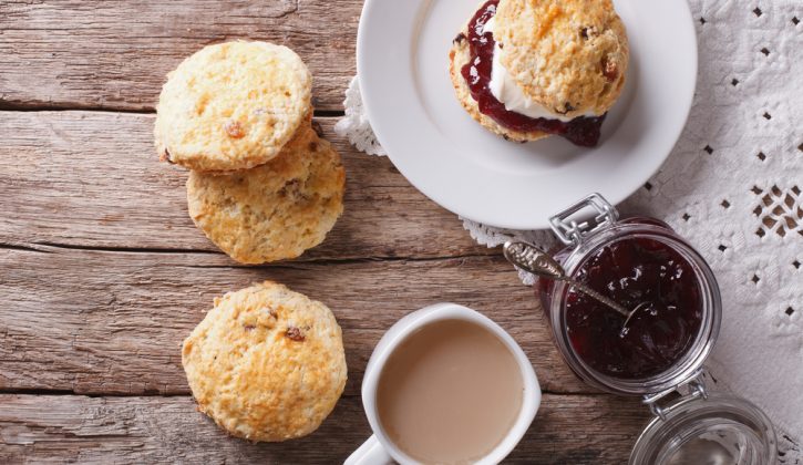 Scones with Cream, Jam and Coffee