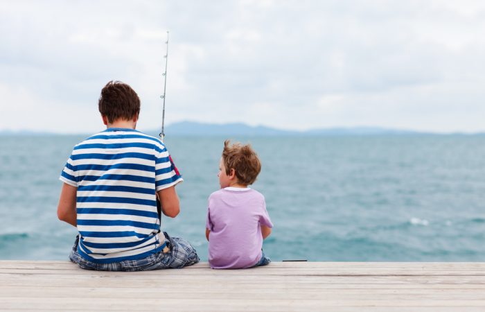 Dad and Son Fishing