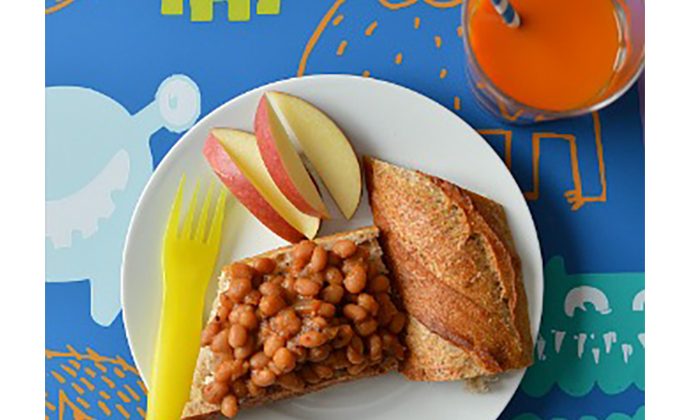 Maple Baked Beans on Toasted Baguette