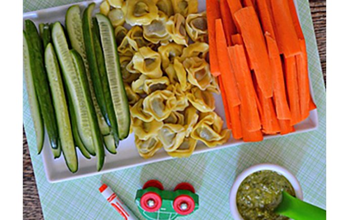 Irish ‘Flag’ Pasta and Veggie Platter