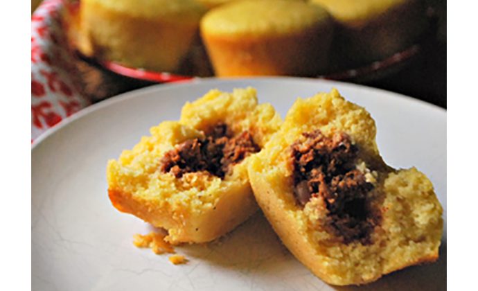 Chili-Stuffed Cornbread Muffins