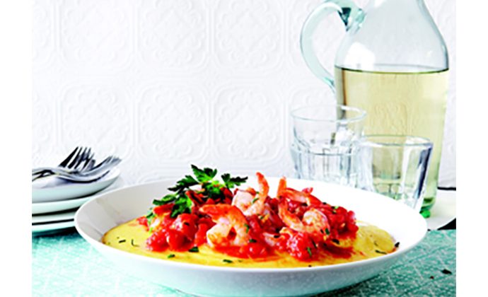 Shrimp with Bacon and Polenta
