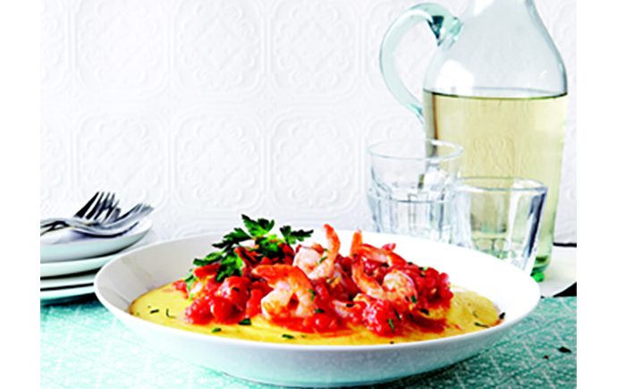 Shrimp with Bacon and Polenta
