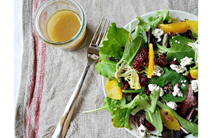 Mixed Greens with Cranberries and Cocoa Nibs