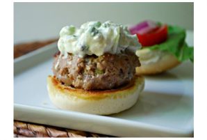Lamb Sliders with Cucumber and Feta Sauce