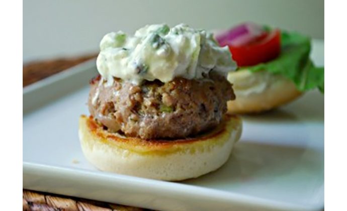 Lamb Sliders with Cucumber and Feta Sauce
