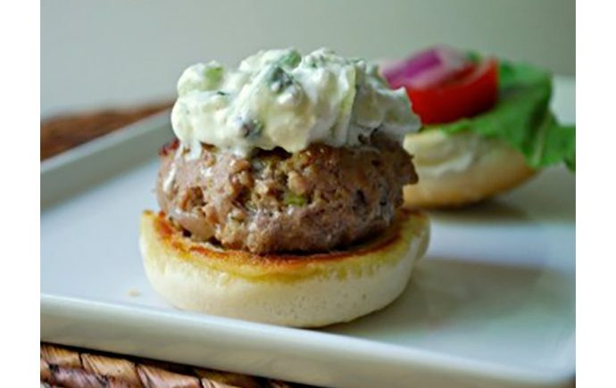 Lamb Sliders with Cucumber and Feta Sauce