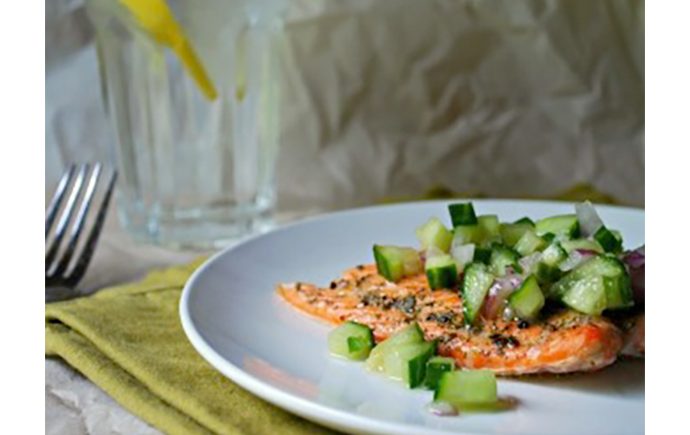 Roasted Salmon with Fresh Cucumber Salsa