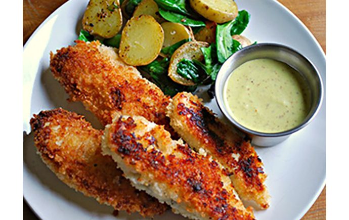 Chicken Fingers with Asparagus 'Ketchup'