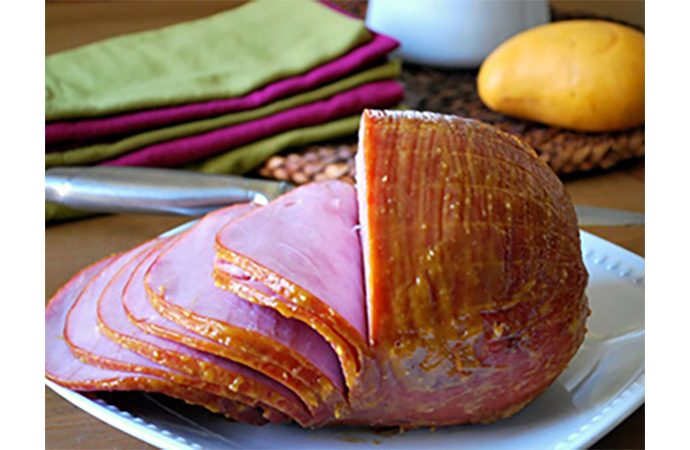 Baked Ham with Mango Glaze