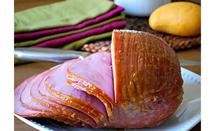 Baked Ham with Mango Glaze