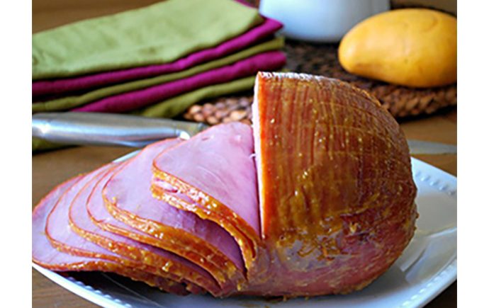Baked Ham with Mango Glaze