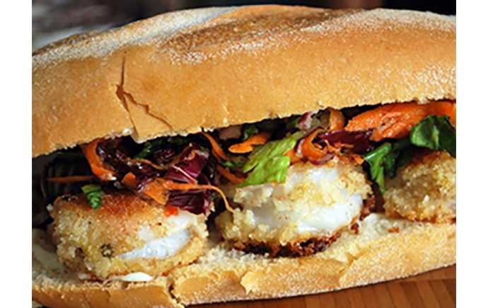 Fried Shrimp Sandwiches with Lemon Aioli