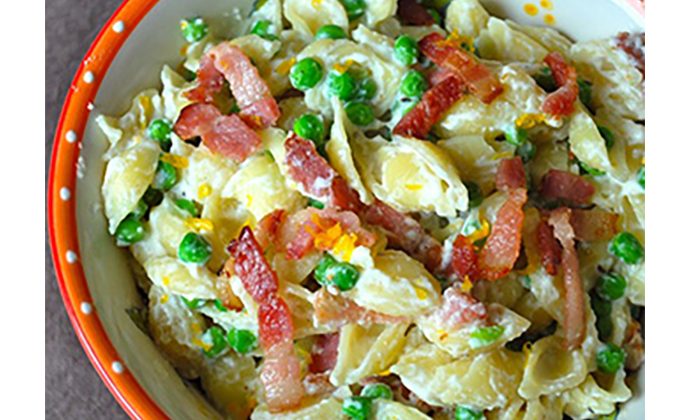 Mini Shells with Peas, Ricotta and Meyer Lemon