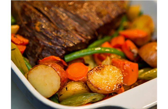 Slow Cooked Pot Roast with Mini Potatoes