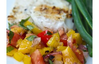 Grilled Halibut with Peach Salsa